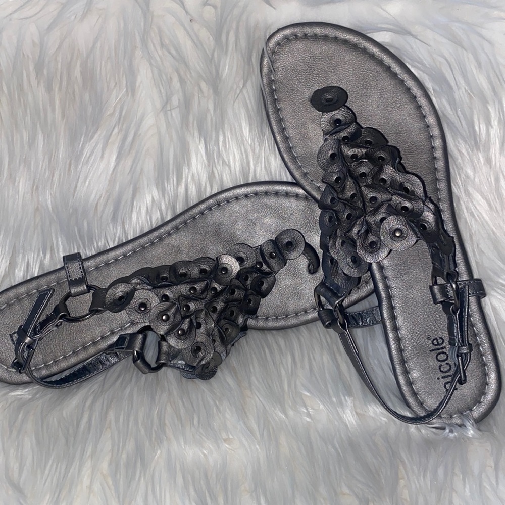 Nicole gunmetal sandals